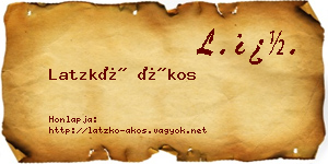 Latzkó Ákos névjegykártya
